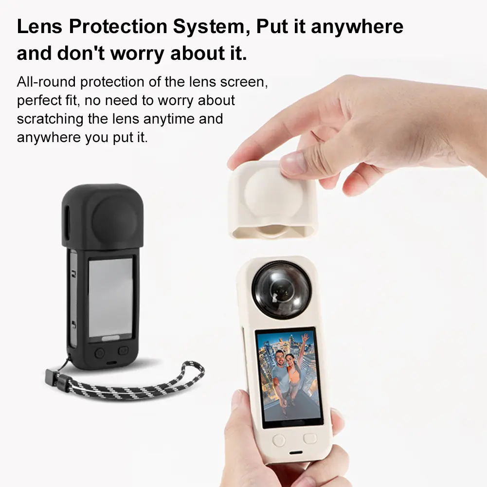 For Insta360 X5 Soft Silicone Case Heat Dissipation Silicone Protective Cover Panoramic Camera Lens Cover Lens Cap Accessorie