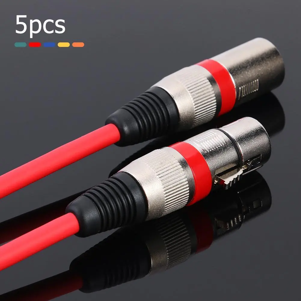 5pcs Good Transmission Effect Anti-jamming Ability Audio Zinc Alloy 3Pin XLR Male to XLR Female Balanced Cable Splitter Wire