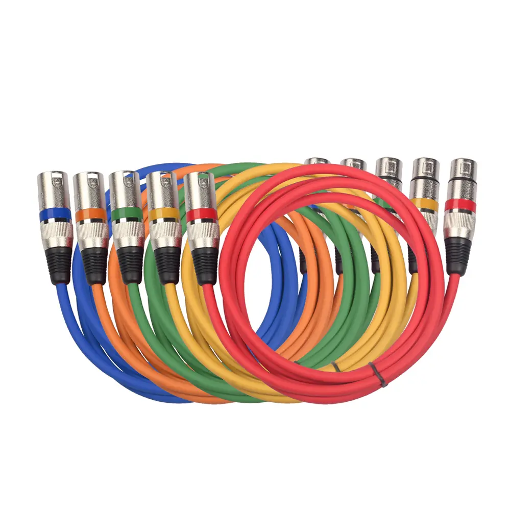 5pcs Good Transmission Effect Anti-jamming Ability Audio Zinc Alloy 3Pin XLR Male to XLR Female Balanced Cable Splitter Wire