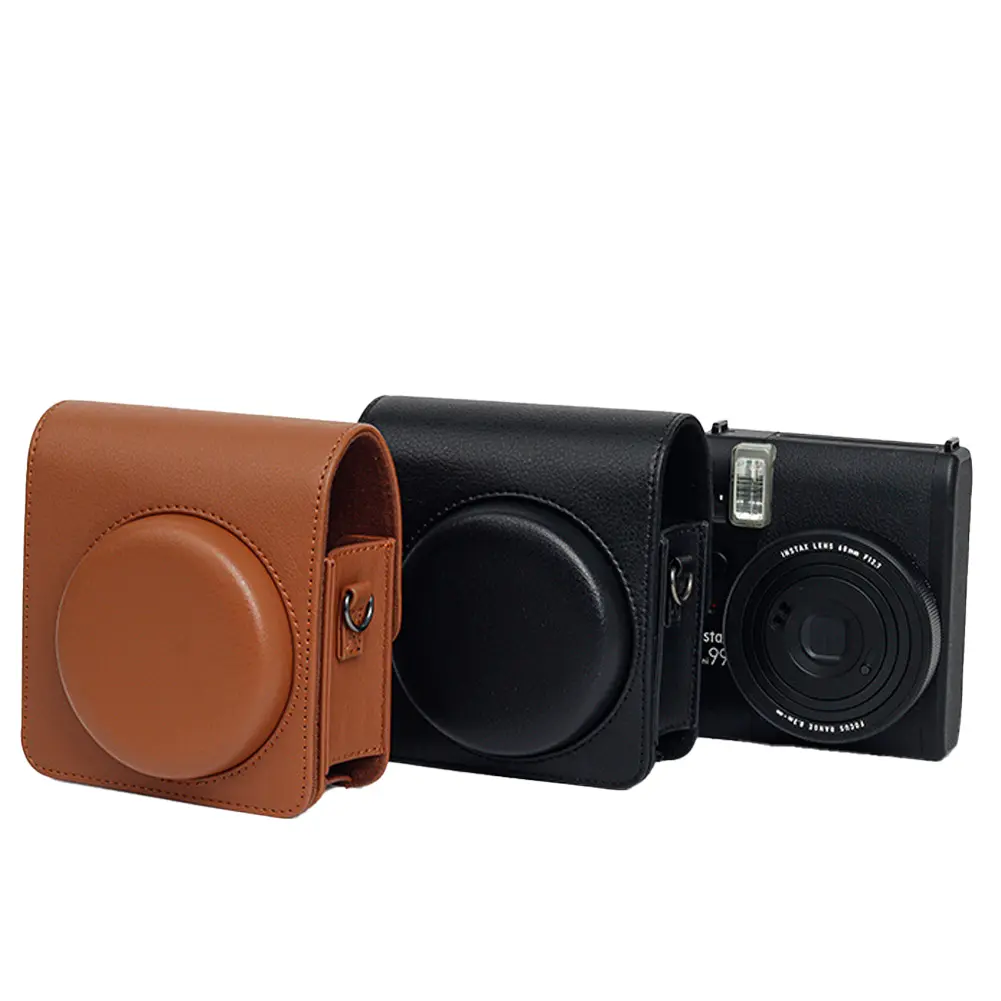 For Fujifilm Instax Mini 99 Protective Camera Case Bag PU Leather Camera Bag with Adjustable Strap Protective Case