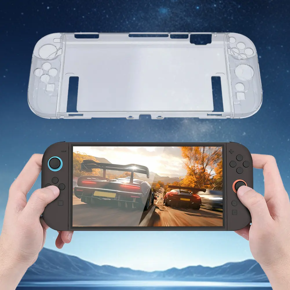 PC Protective Case Anti-Scratch Hard Shell Case High Transparency Clear Protector Cover for Switch 2 Game Console