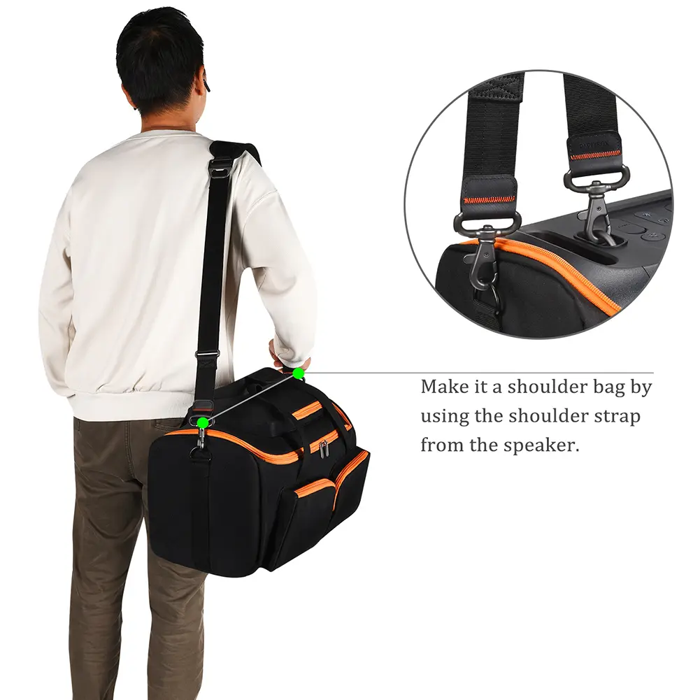 Outdoor Travel Case Multi Pocket Portable Protective Case Anti-Scratch Padded Storage Bags for JBL PartyBox On-The-Go Essential