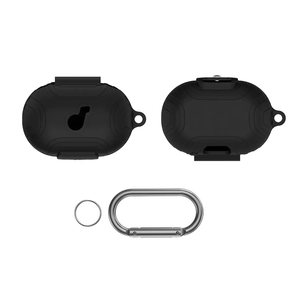Shockproof Silicone Wireless Earphone Case Earphone Shell with Carabiner Anti-scratch for Anker Soundcore Space A40 Charging Box