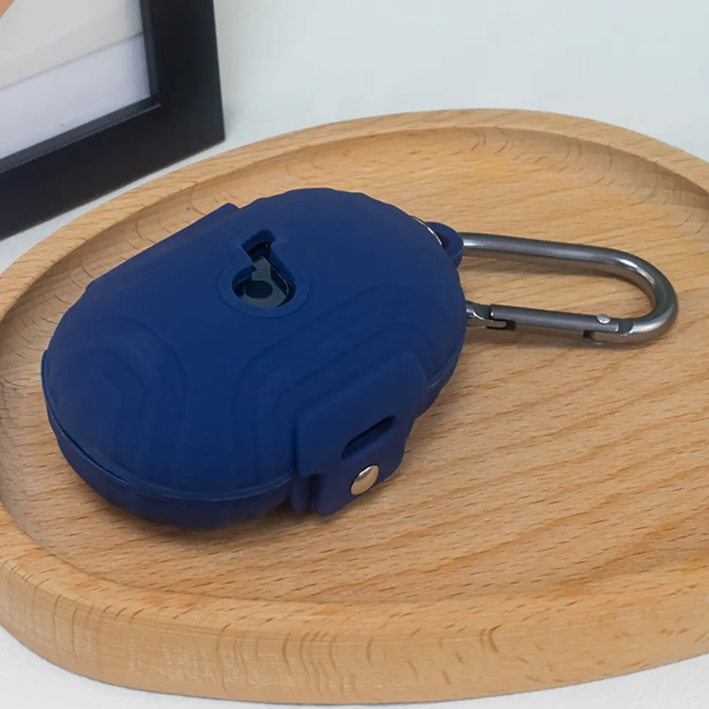 Shockproof Silicone Wireless Earphone Case Earphone Shell with Carabiner Anti-scratch for Anker Soundcore Space A40 Charging Box