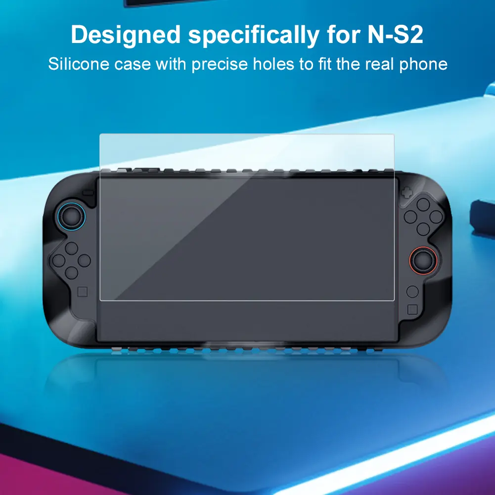 Silicone Case Protective Cover with Tempered Glass Screen Protector for Nintendo Switch2
