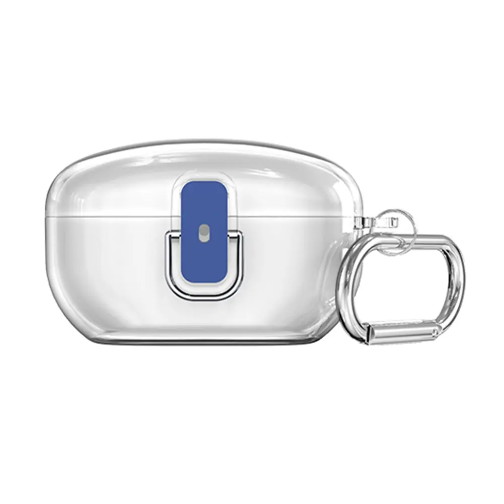 Secure Lock Clear Case Anti-drop Protective Cover Skin with Carabiner for Sony WF-1000XM5 (2023) Wireless Earbuds