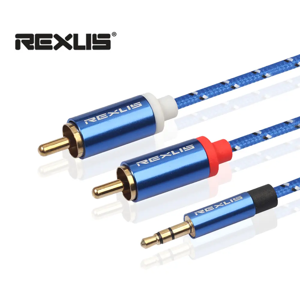 3.5mm Male to 2 RCA Male Aux Audio Cable Wire for Amplifier Phone Edifer