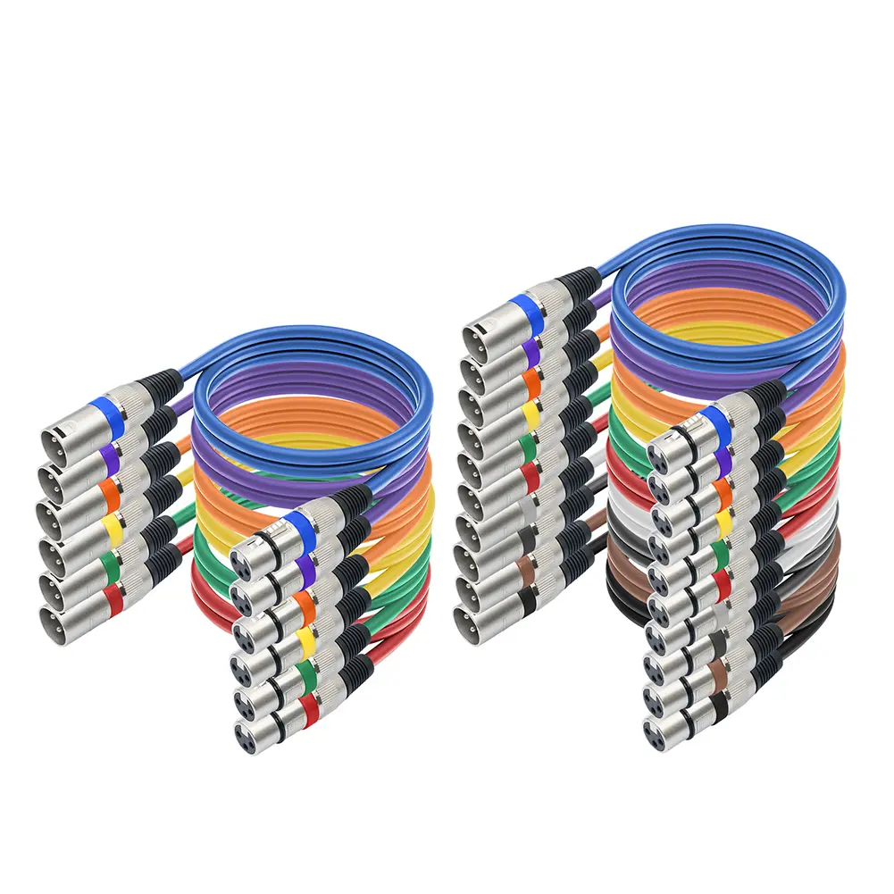 6/10Pcs XLR Male To Female Mic Cable 3 Pins Balanced XLR Microphone Cable for Audio Mixer Speaker Systems Radio Station