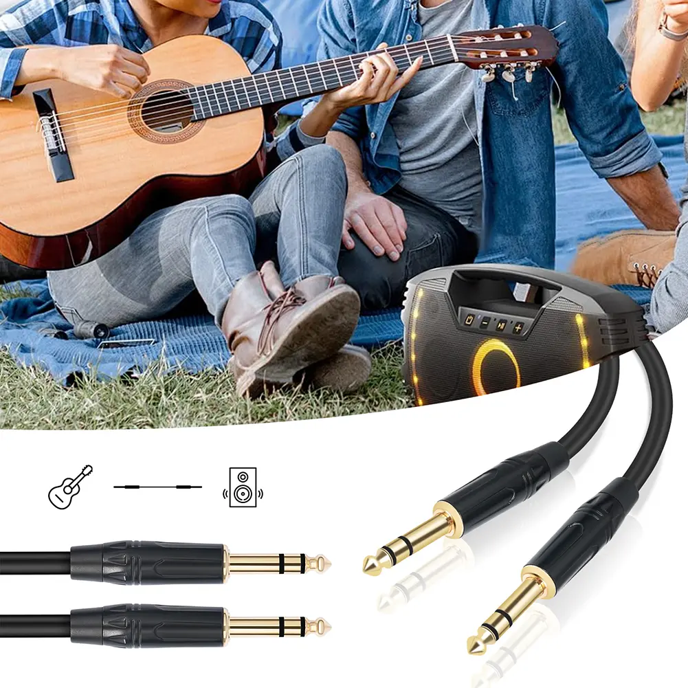 1/4 Inch TRS Cable 1M 2M 3M 5M 10M 6.35mm Stereo Jack Balanced Audio Path Cord Interconnect Cable for Electric Guitar Bass Etc