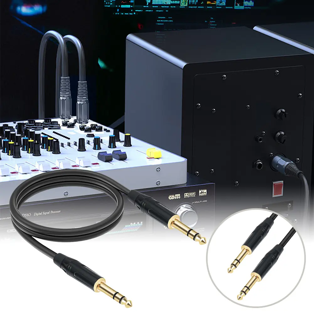 1/4 Inch TRS Cable 1M 2M 3M 5M 10M 6.35mm Stereo Jack Balanced Audio Path Cord Interconnect Cable for Electric Guitar Bass Etc