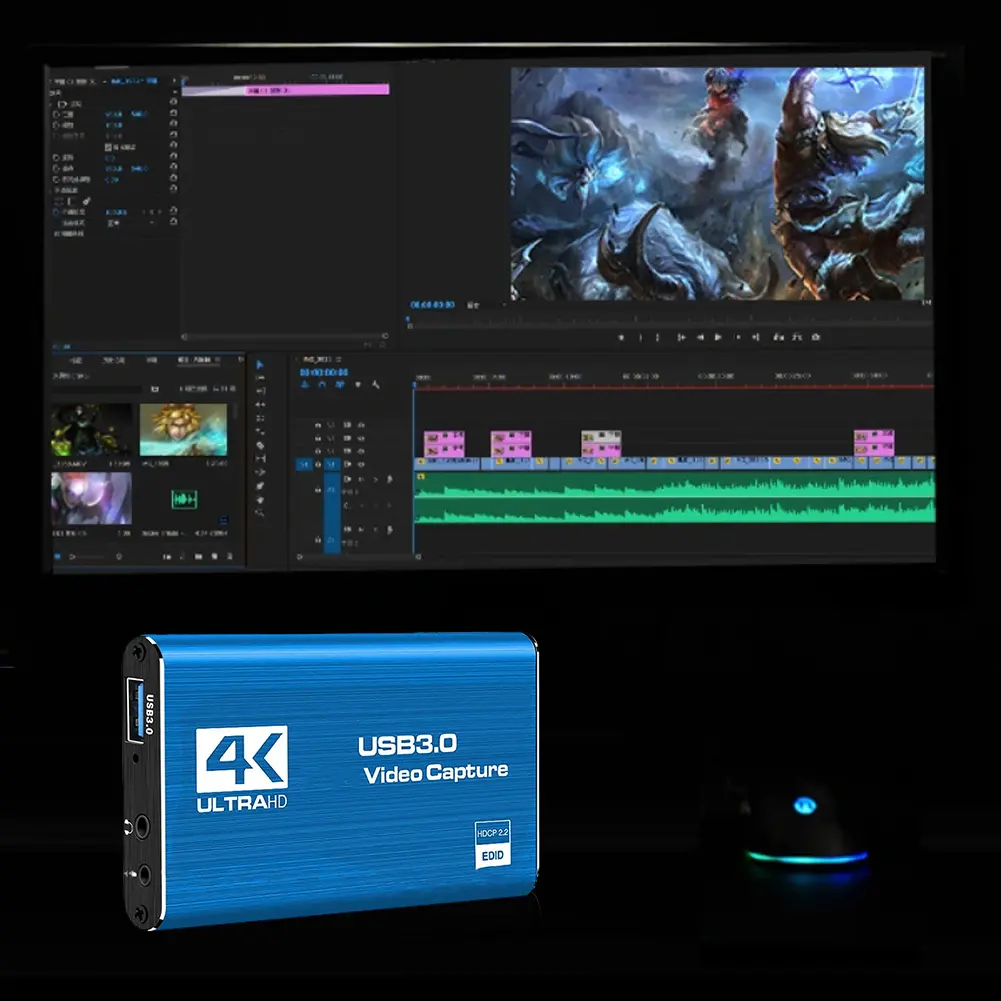 4K HDMI-Compatible USB 3.0 Video Recorder Grabber 1080P 60FPS Audio Video Capture Card 60Hz for OBS Capturing Game Card Live