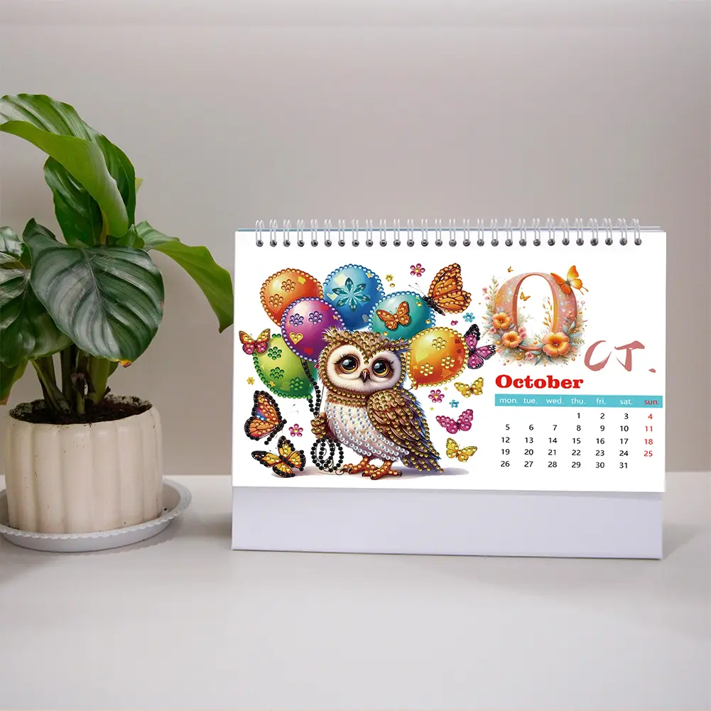 Diamond Painting Calendar Diamond Painting Monthly Calendar Kit DIY Calendar Desktop Ornament for Home Office Planning