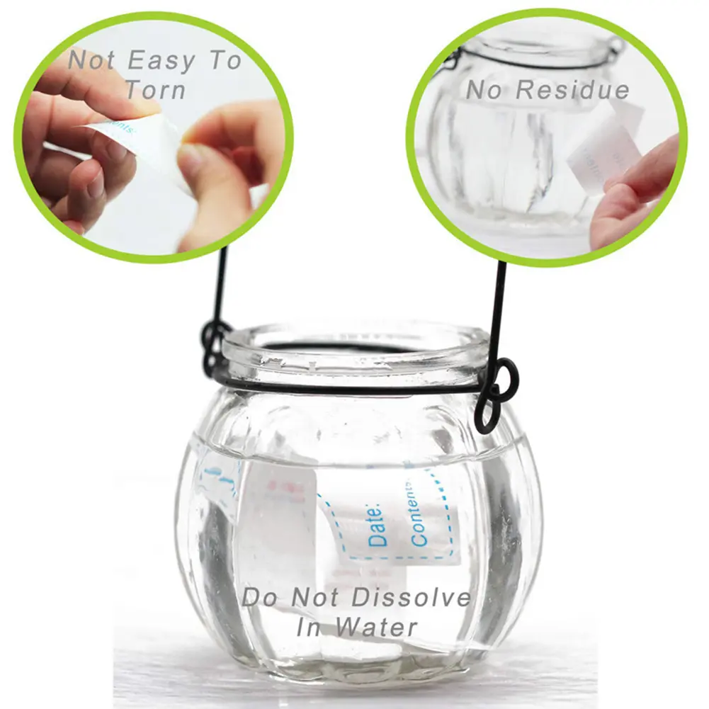 250Pcs Dissolvable Food Labels No Adhesive Residue Kitchen Storage Label Paper Food Date Label Stickers for Home Kitchen