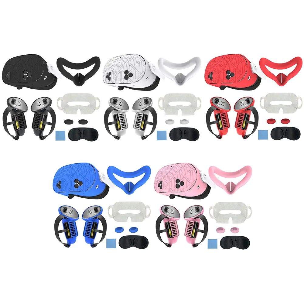 7Pcs VR Accessories Protective Cover Shockproof for Meta Quest 3S VR Accessories Controller Grips Cover VR Shell Cover Eye Cover