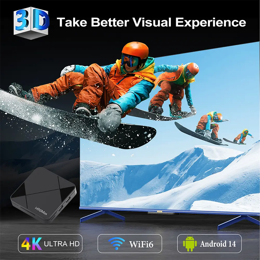 H96Max Home Video Player RK3518 Quad Core 4K HD TV Media Player Voice Remote Control Mouse Assistant