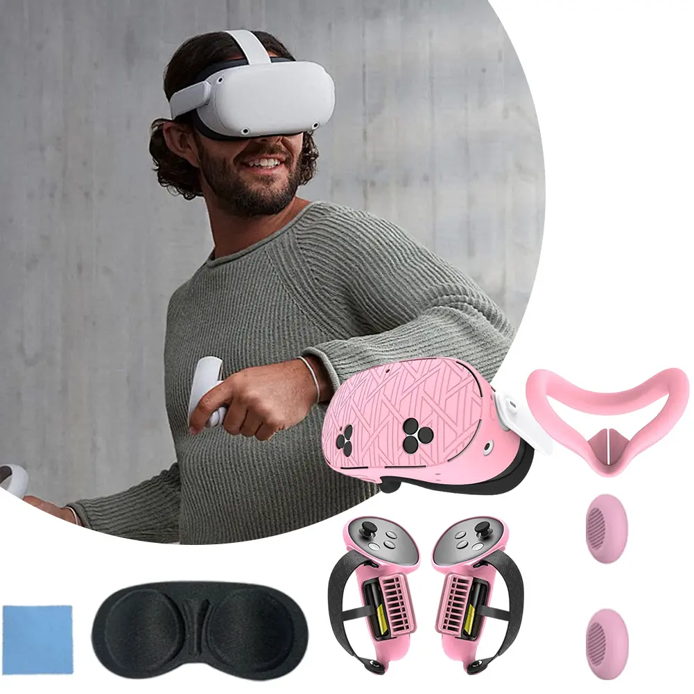 7Pcs VR Accessories Protective Cover Shockproof for Meta Quest 3S VR Accessories Controller Grips Cover VR Shell Cover Eye Cover