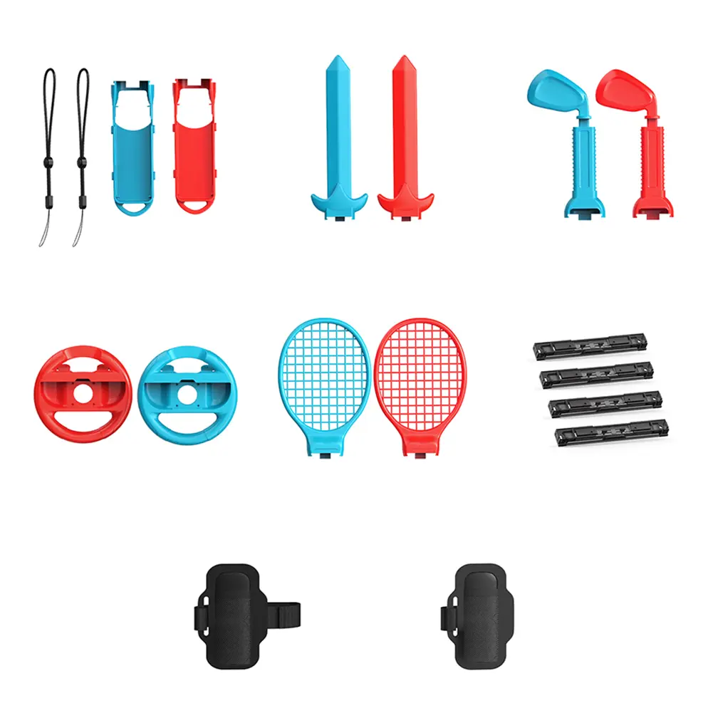 For NS2 Sports Accessories Bundle with Golf Clubs 10 in 1 Game Sports Kit Family Sports Accessories Kit Gaming Supplies