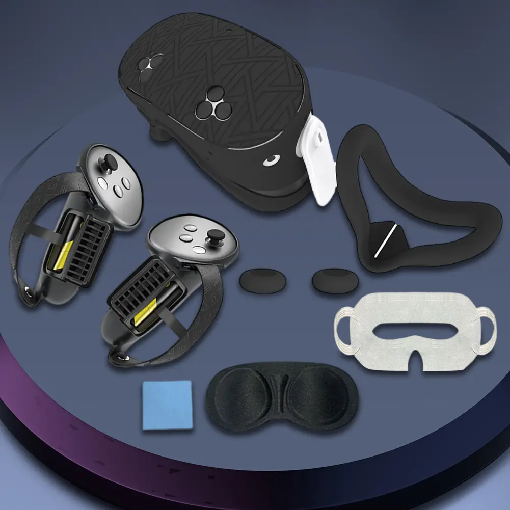 7Pcs VR Accessories Protective Cover Shockproof for Meta Quest 3S VR Accessories Controller Grips Cover VR Shell Cover Eye Cover