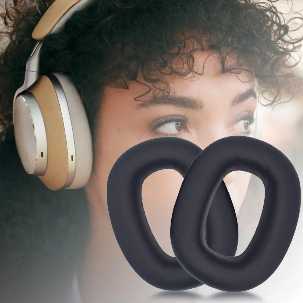 1 Pair Replacement Ear Pads Protein Leather Over Ear Cushions Headset Earmuffs for B&W Bowers & Wilkins PX7 S2/PX8 Headphones