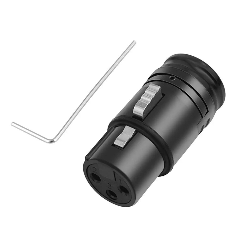 Male To Male/Female To Female Compact XLR Microphone Solder Adapter 3 Pin Black Shell XLR Solder Connector for Microphone Mixer
