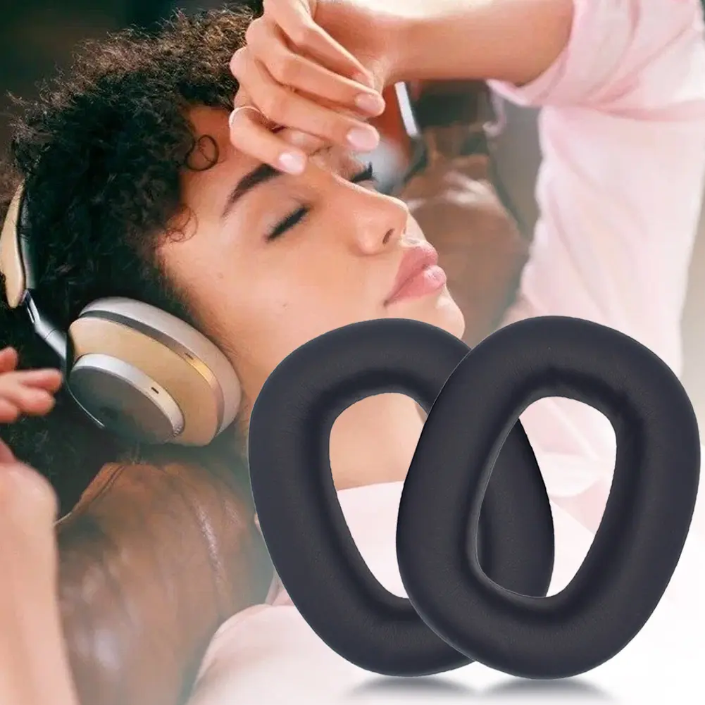 1 Pair Replacement Ear Pads Protein Leather Over Ear Cushions Headset Earmuffs for B&W Bowers & Wilkins PX7 S2/PX8 Headphones