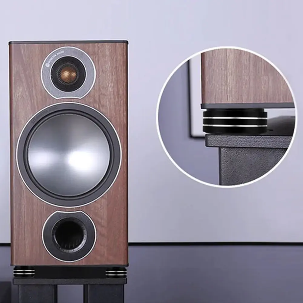 4PCS HIFI Speaker Spikes Stand Feet Pad Aluminum Alloy Shock Absorbing Foot Pad Non-Slip Shock Absorber Foot Pad for Speaker DAC