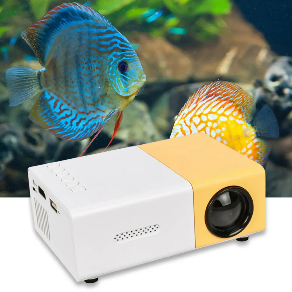 HD 1080P Mini LED Projector HDMI-compatible USB/AV/TF Slots LED Micro Projector W/ Remote Controller Portable Pocket Projector
