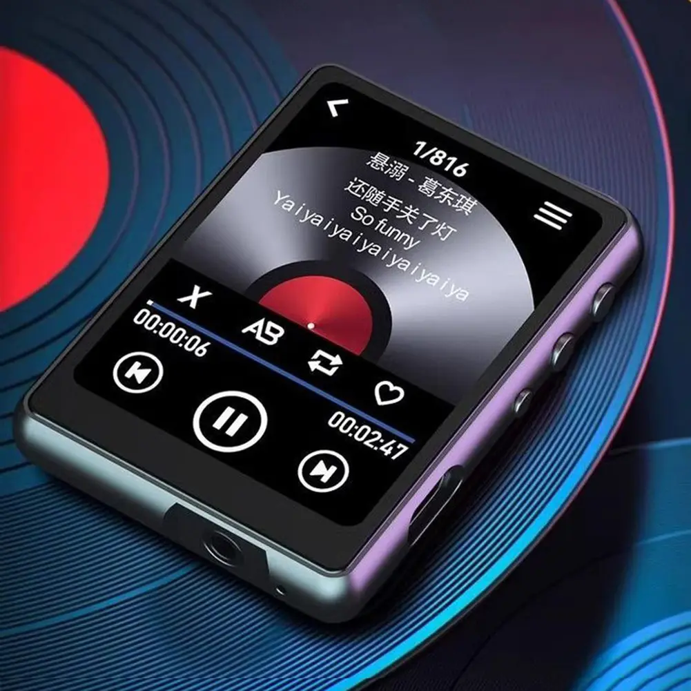 MP3 MP4 Player Lossless Music Player Full Touch Screen Bluetooth-Compatible Voice Recorder Support FM Radio Recording E-Book