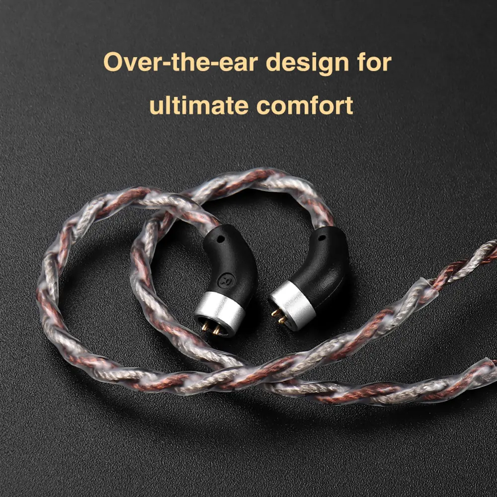 Red Chain Earphones Cable with Swappable Connector 2.5/3.5/4.4mm Silver-Plated Copper OFC Copper Replacement for TRN MT1 MAX TA4