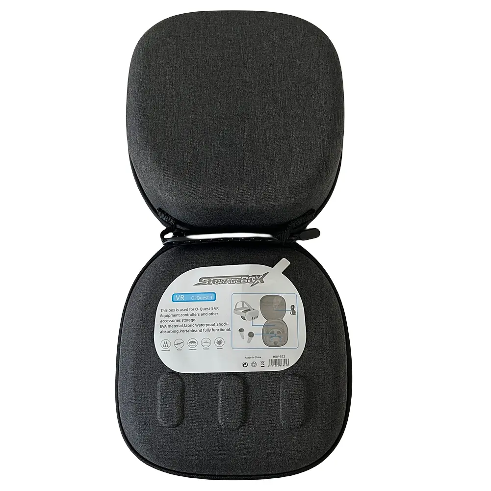 Hard Carrying Case Shockproof Travel Carrying Case Anti-Scratch Portable Storage Bag with Mesh Pocket for Meta Ques 3 VR Headset
