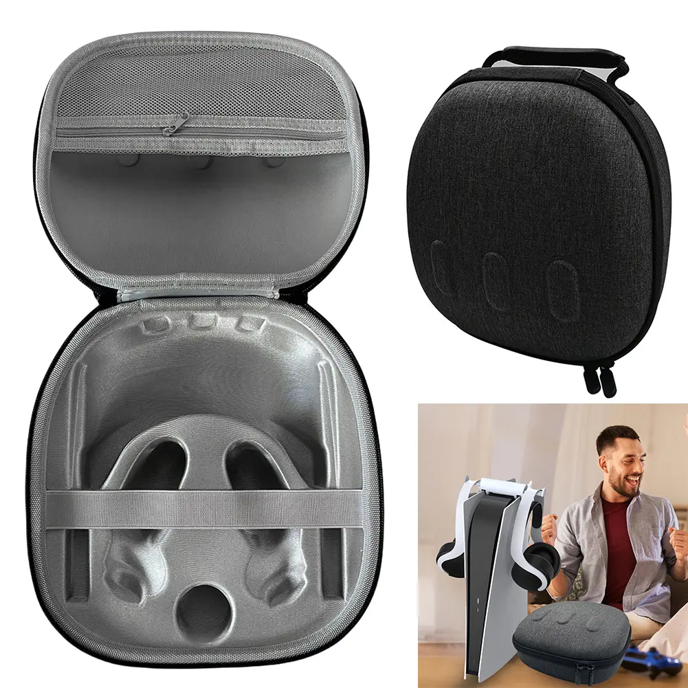 Hard Carrying Case Shockproof Travel Carrying Case Anti-Scratch Portable Storage Bag with Mesh Pocket for Meta Ques 3 VR Headset