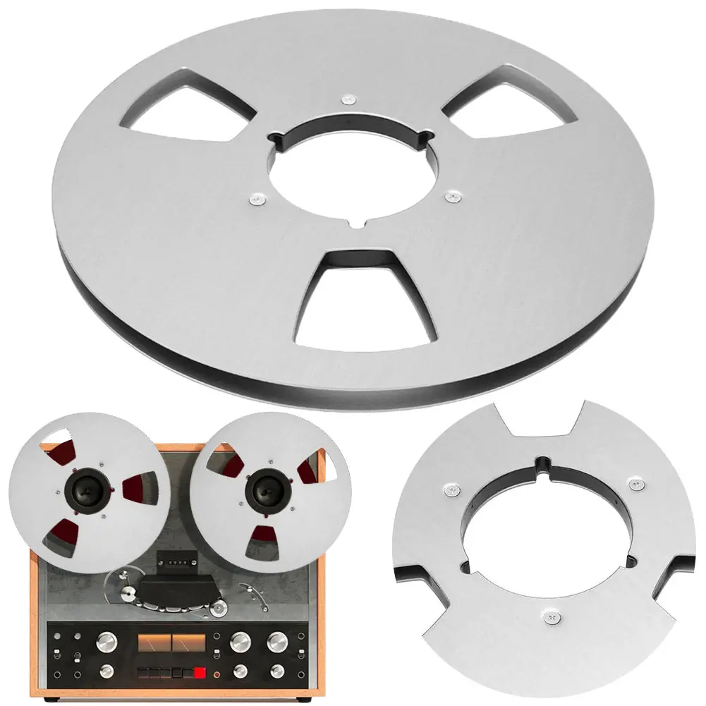 1/4 10.5 Inch Blank Tape Reel Aluminum Alloy Empty Tape Reel Recording Takeup Reel for Reel To Reel Tape Recorder