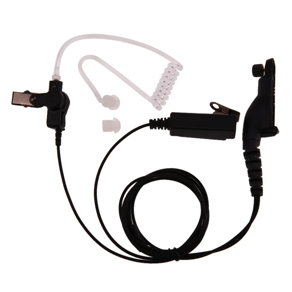 Acoustic Radiation Protection Anti-Radiation Headphones Air Tube Handsfree Earphone with Microphone Volume Control Ear Hook