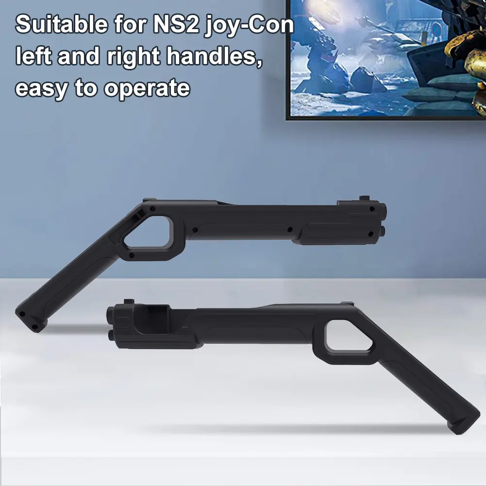 For NS2 Shooting Game Gun Holder Reusable Somatosensory Gaming Gun Wear Resist Small Gamepad Grip Shooting Game Supplies