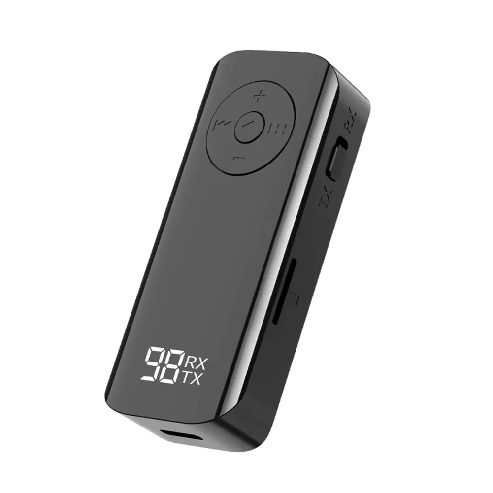Bluetooth-compatible 5.3 Receiver Wireless 3.5mm AUX Adapter with LED Battery Display for Headphones/Laptop/Radio/Speakers