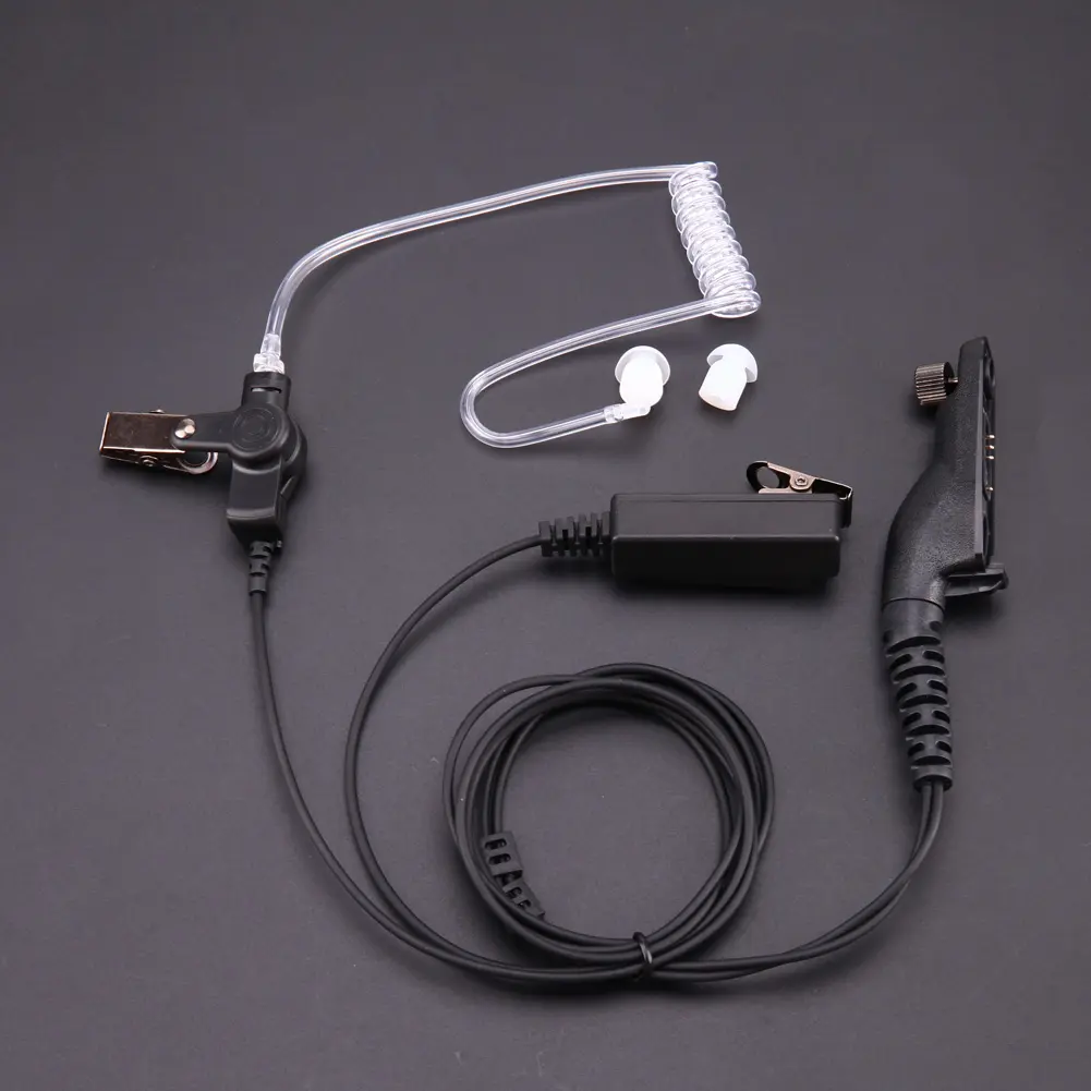 Acoustic Radiation Protection Anti-Radiation Headphones Air Tube Handsfree Earphone with Microphone Volume Control Ear Hook
