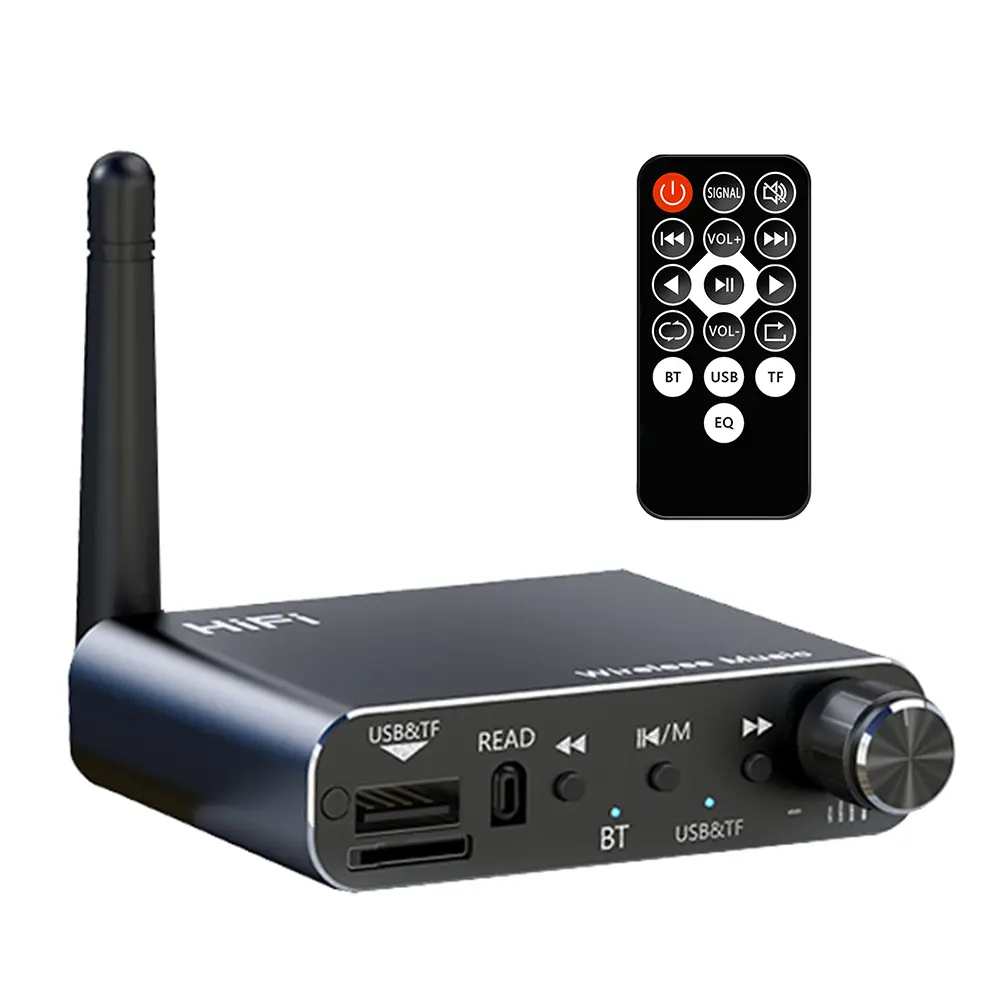 BT 5.4 Wireless Stereo Music Adapter Support U-Disk Playback TF Card Wireless Audio Adapter Music Receiver for Car/Home Stereo