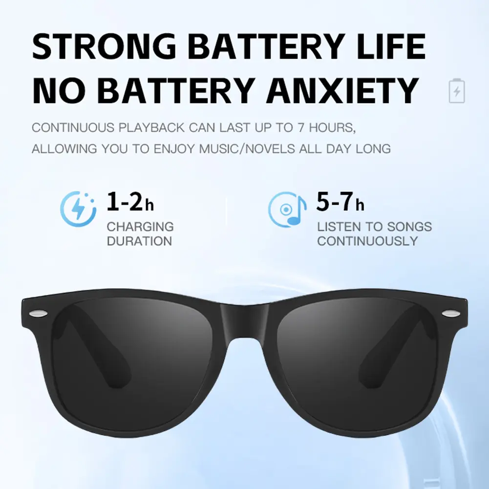 HiFi Stereo Headset Sunglasses BT Call Portable Music Play Glasses IP67 Waterproof Wireless Sports Sun Glasses for Office School