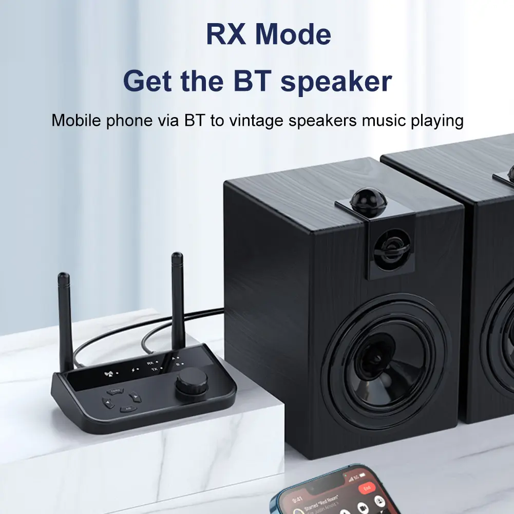 Bluetooth-compatible5.3 Audio Transmitter Receiver 3.5mm AUX RCA USB Multifunctional Adapter Transmission Distance 10m for PC TV