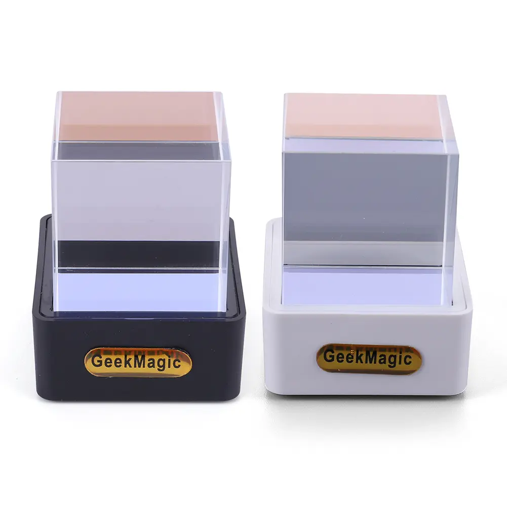 Crystal Cube Photo Display Holographic Desktop Mini Smart WIFI Weather Station Clock with GIF Animations for Desktop Decor