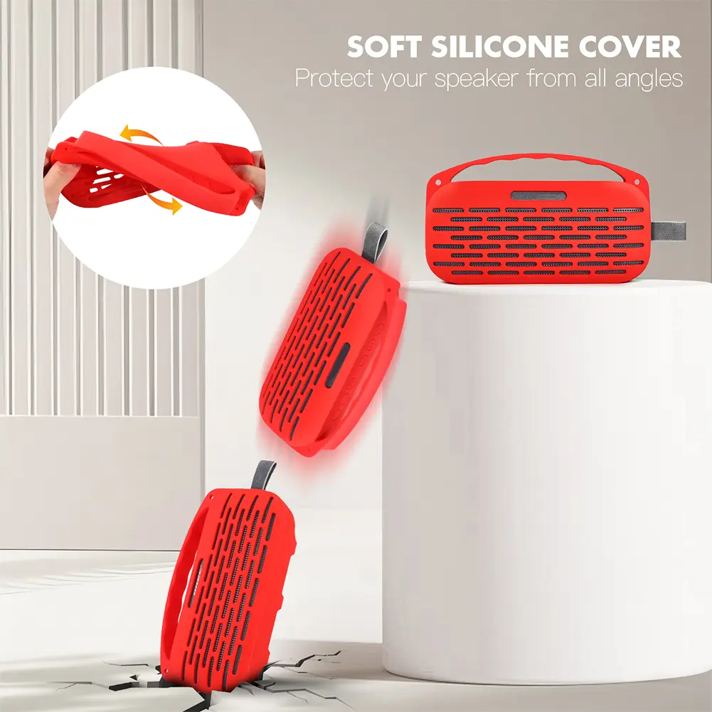 Silicone Cover Case with Handle & Shoulder Strap Travel Protective Carrying Pouch Carrying Case for Bose SoundLink Flex 2nd Gen