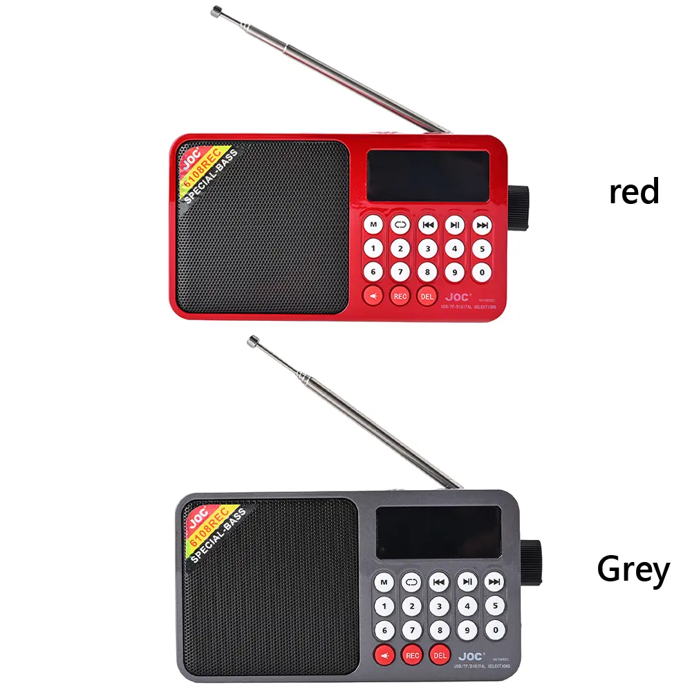 Digital FM Radio Media Speaker Support TF Card USB Drive Rechargeable Radio with LED Screen Display for Home Outdoor