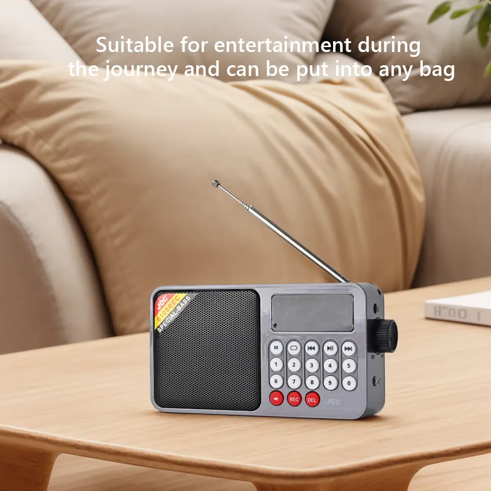 Digital FM Radio Media Speaker Support TF Card USB Drive Rechargeable Radio with LED Screen Display for Home Outdoor