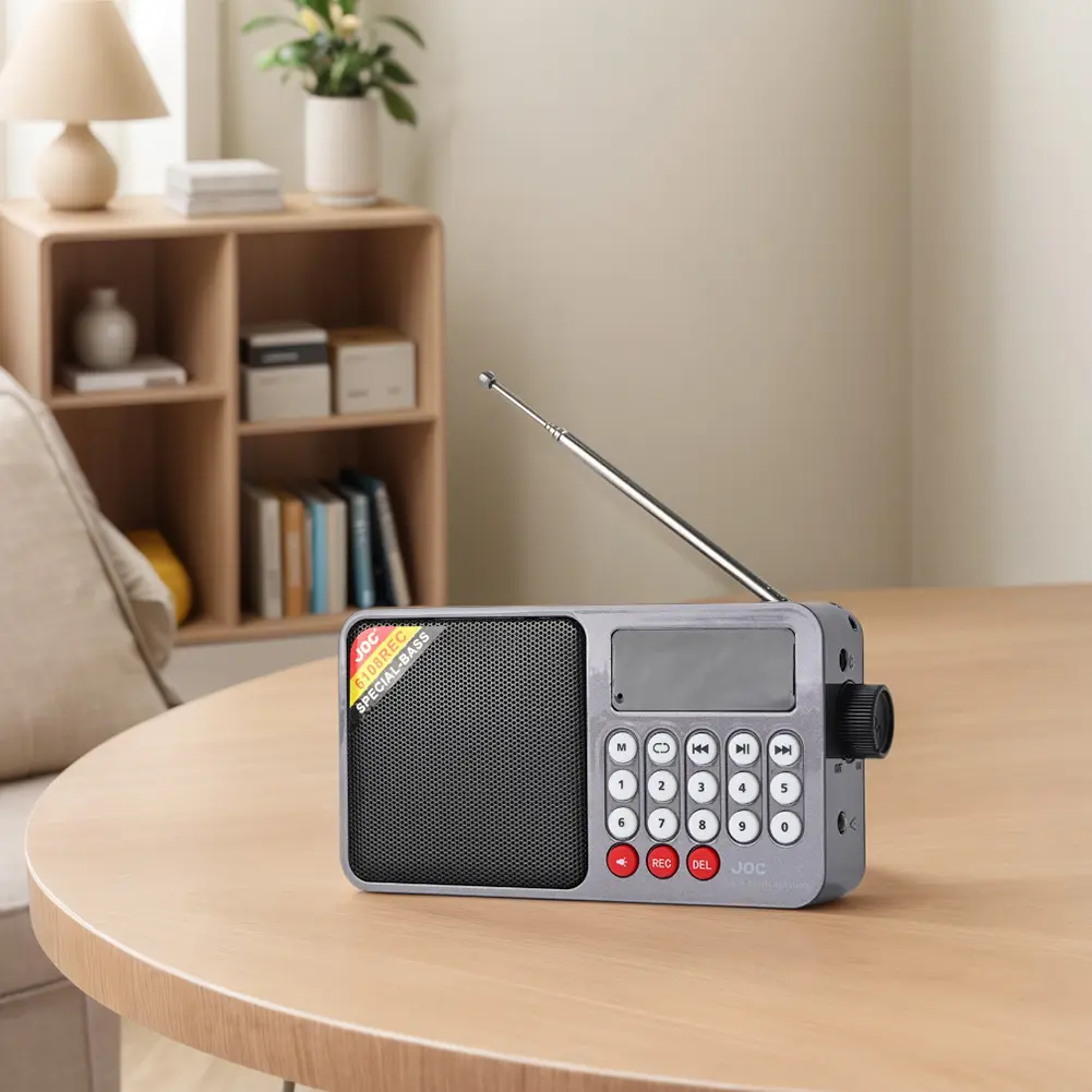 Digital FM Radio Media Speaker Support TF Card USB Drive Rechargeable Radio with LED Screen Display for Home Outdoor