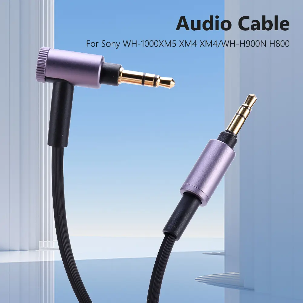3.5mm AUX Headphone Audio Cable Replacement 1.5m Headphones Cord Volume Control Headset Cable Accessories for Sony WH-H900N H800