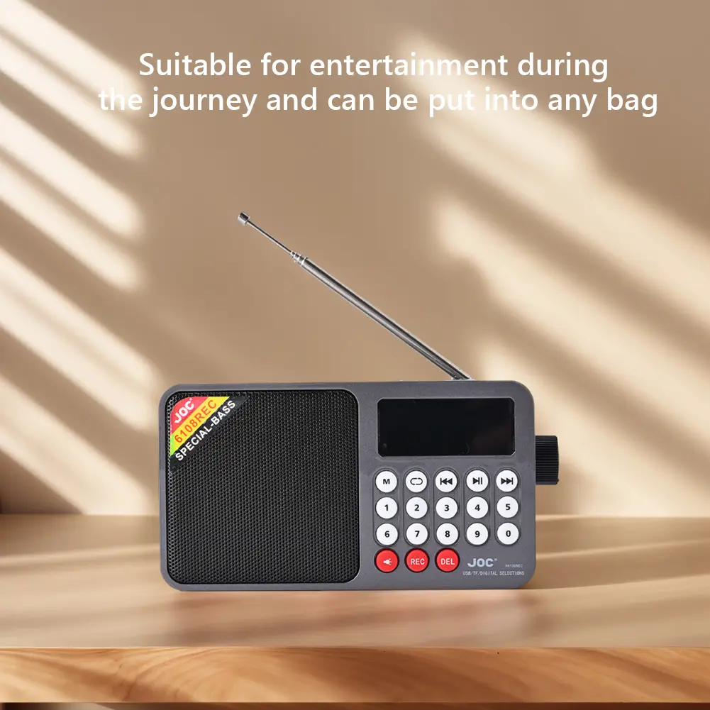 Digital FM Radio Media Speaker Support TF Card USB Drive Rechargeable Radio with LED Screen Display for Home Outdoor