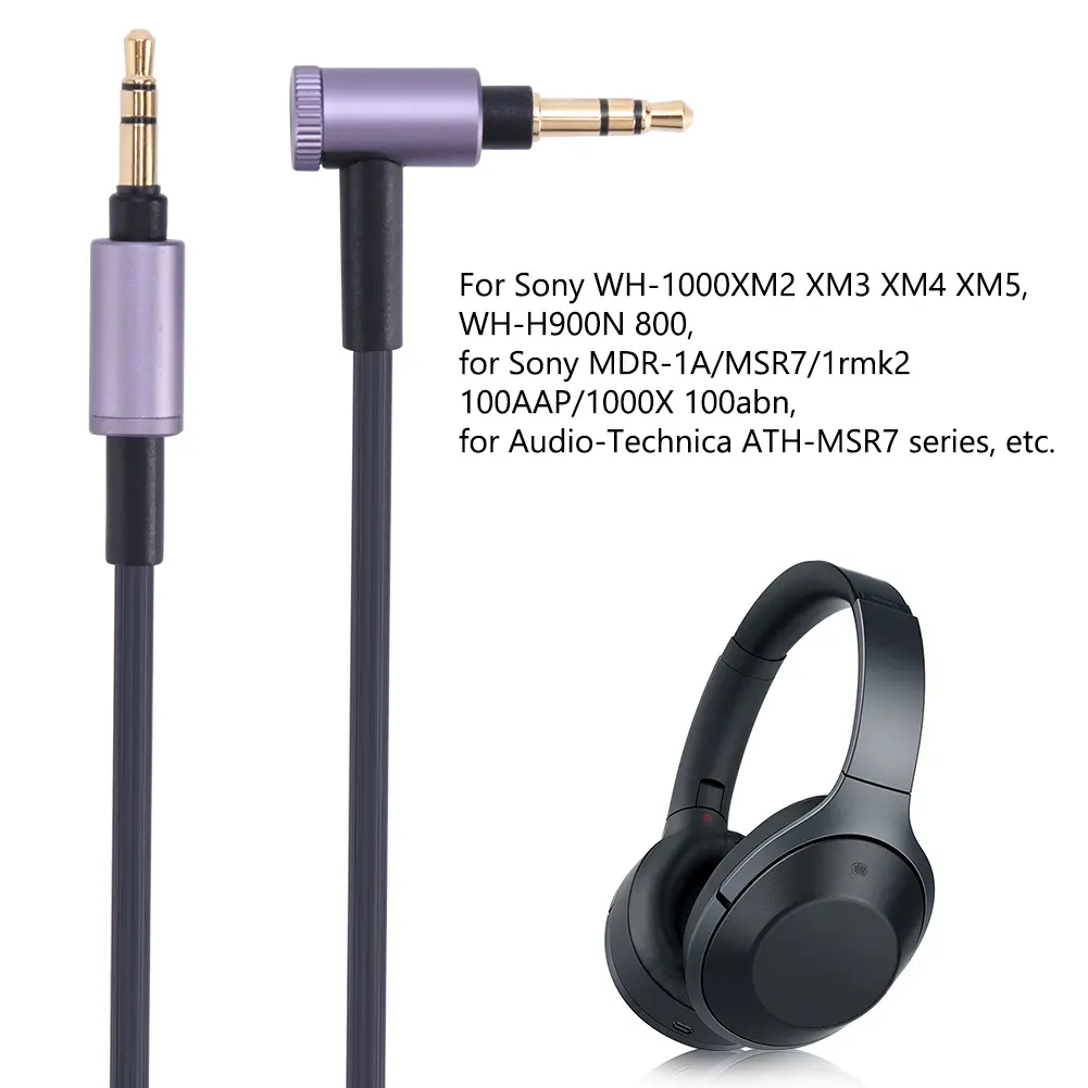 3.5mm AUX Headphone Audio Cable Replacement 1.5m Headphones Cord Volume Control Headset Cable Accessories for Sony WH-H900N H800
