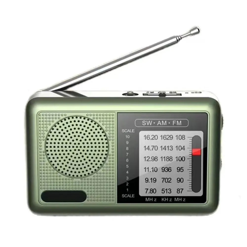 Portable Radio with Rechargeable Battery Earphone FM AM SW Radio Pocket Radio for Indoor Outdoor