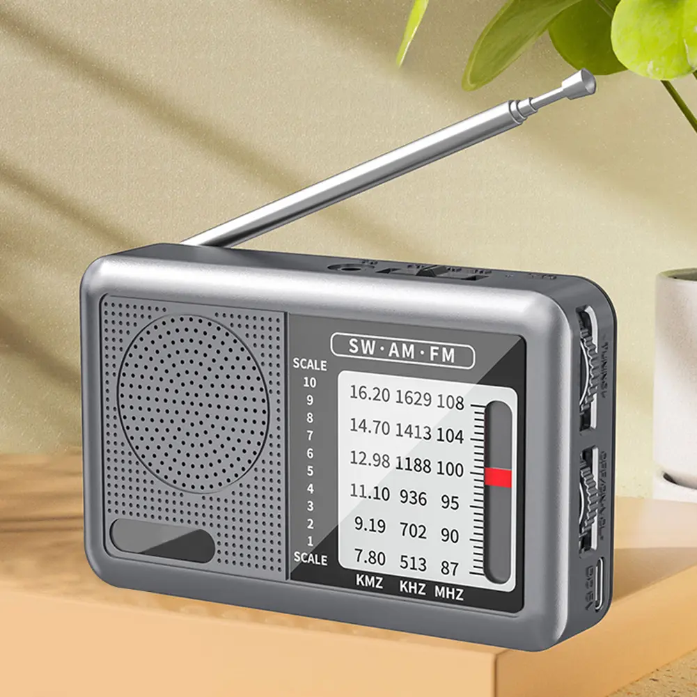 FM AM SW Radio with Rechargeable Battery & Earphone Pocket Radio for Indoor Outdoor Gifts for Seniors Elderly