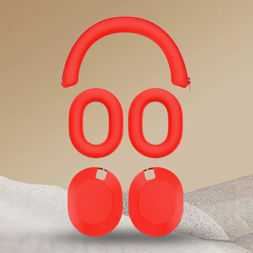 3Pcs Replacement Headphone Pads Anti-Fall Headphone Ear Cushion Solid Color Silicone Headset Protective Case for Sony WH-1000XM6
